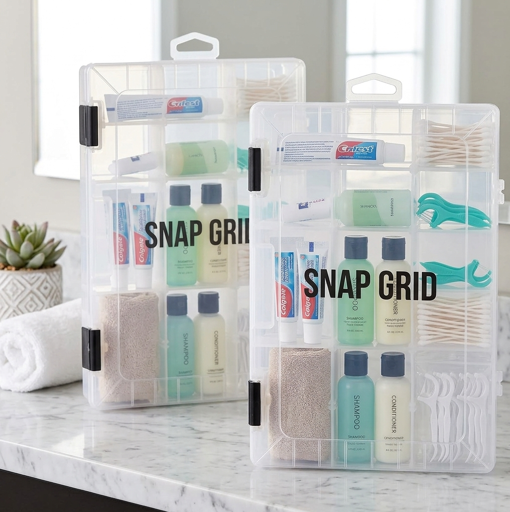 SnapGrid Modular Toiletry & Cosmetic Organizer Case
