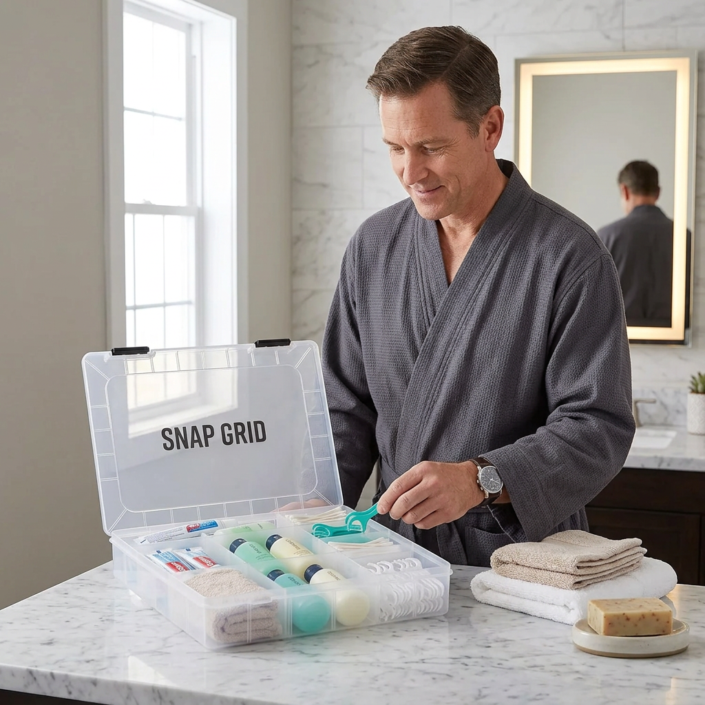 SnapGrid Modular Toiletry & Cosmetic Organizer Case - Image 4